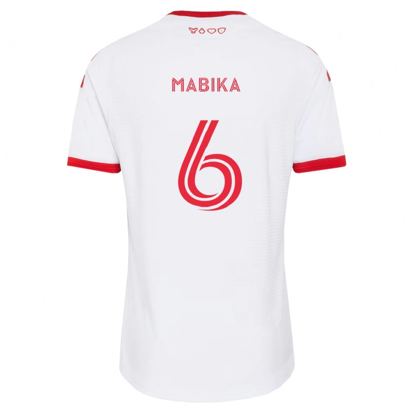 Danxen Kobiety Aimé Mabika #6 Biały Czerwony Czarny Wyjazdowa Koszulka 2026/27 Koszulki Klubowe