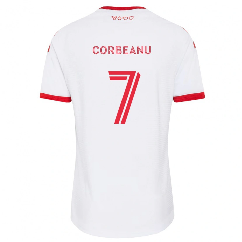 Danxen Kobiety Theo Corbeanu #7 Biały Czerwony Czarny Wyjazdowa Koszulka 2026/27 Koszulki Klubowe