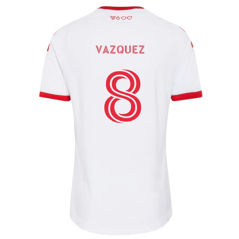 Danxen Kobiety Víctor Vázquez #8 Biały Czerwony Czarny Wyjazdowa Koszulka 2026/27 Koszulki Klubowe