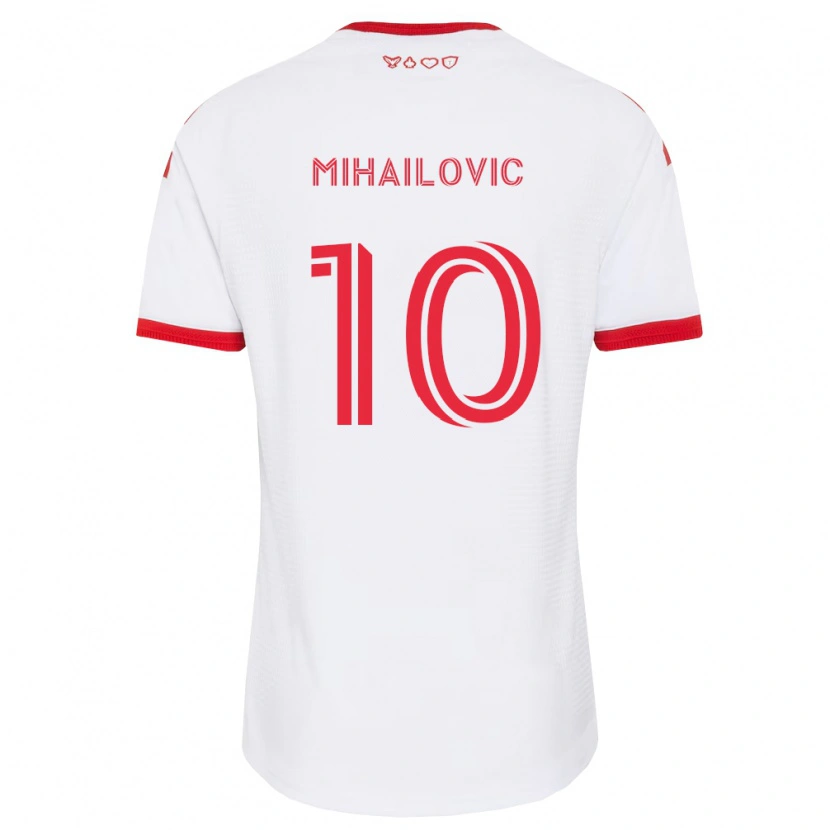 Danxen Kobiety Djordje Mihailovic #10 Biały Czerwony Czarny Wyjazdowa Koszulka 2026/27 Koszulki Klubowe