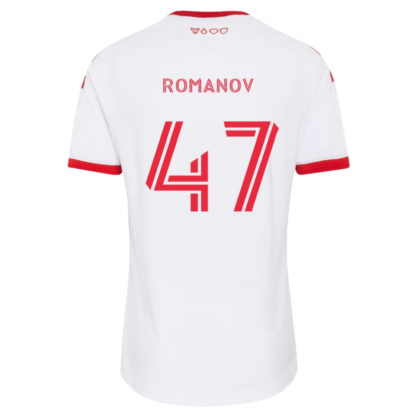 Danxen Kobiety Alexander Romanov #47 Biały Czerwony Czarny Wyjazdowa Koszulka 2026/27 Koszulki Klubowe
