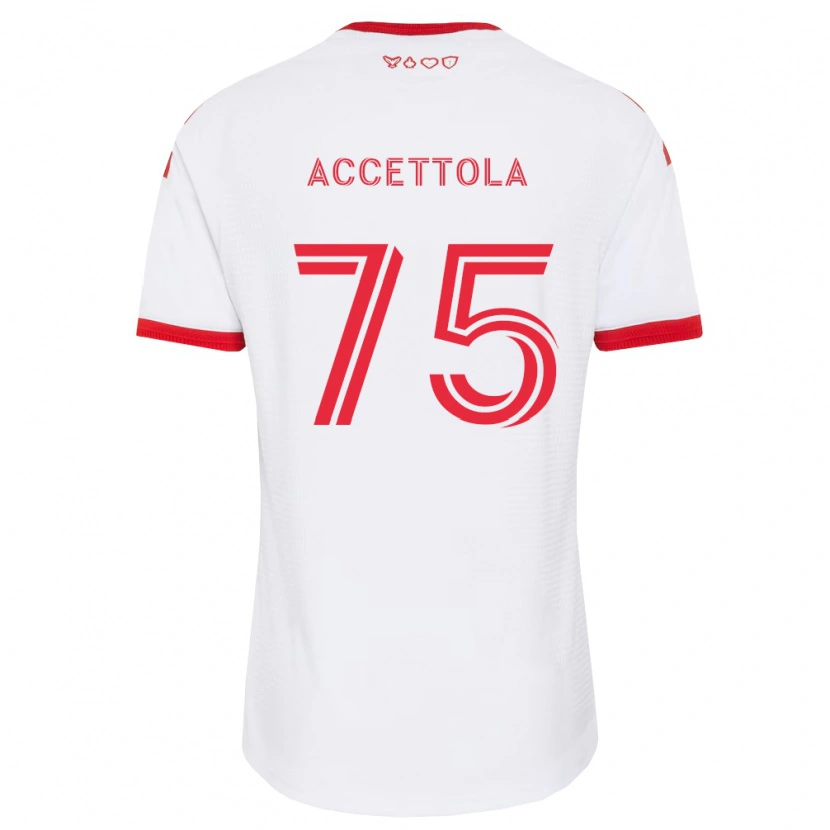 Danxen Kobiety Luca Accettola #75 Biały Czerwony Czarny Wyjazdowa Koszulka 2026/27 Koszulki Klubowe