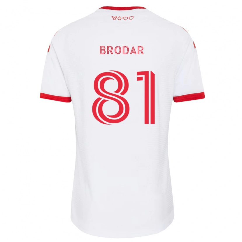 Danxen Kobiety Niko Brodar #81 Biały Czerwony Czarny Wyjazdowa Koszulka 2026/27 Koszulki Klubowe