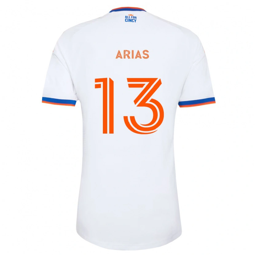 Danxen Kobiety Santiago Arias #13 Biały Granatowy Pomarańczowy Wyjazdowa Koszulka 2026/27 Koszulki Klubowe