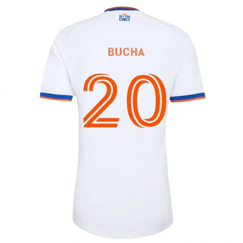 Danxen Kobiety Pavel Bucha #20 Biały Granatowy Pomarańczowy Wyjazdowa Koszulka 2026/27 Koszulki Klubowe