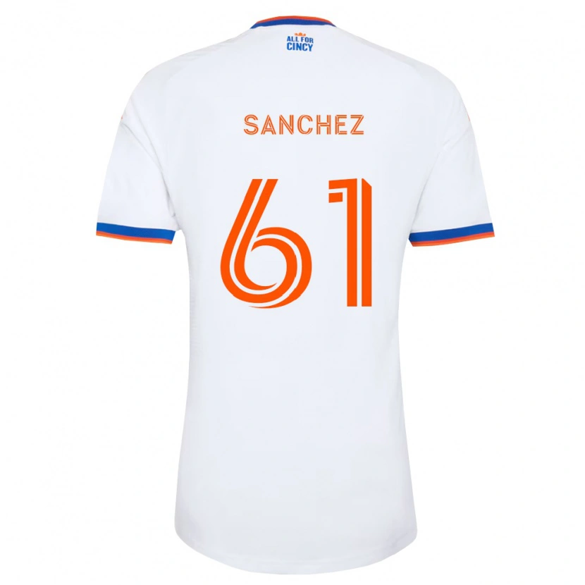 Danxen Kobiety Santiago Sanchez #61 Biały Granatowy Pomarańczowy Wyjazdowa Koszulka 2026/27 Koszulki Klubowe