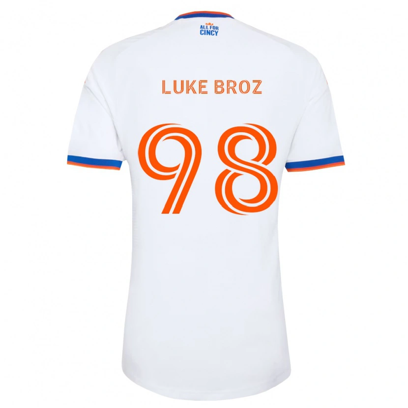 Danxen Kobiety Luke Broz #98 Biały Granatowy Pomarańczowy Wyjazdowa Koszulka 2026/27 Koszulki Klubowe