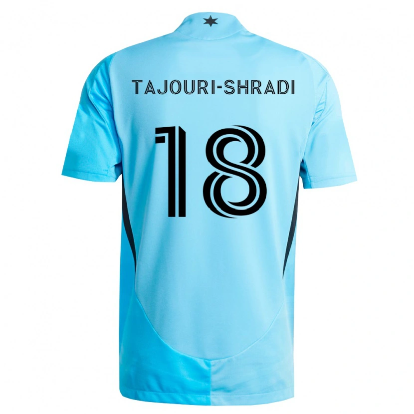 Danxen Kobiety Ismael Tajouri-Shradi #18 Jasny Niebieski Czarny Wyjazdowa Koszulka 2026/27 Koszulki Klubowe