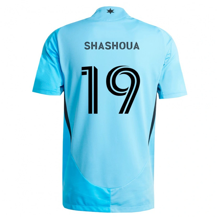 Danxen Kobiety Samuel Shashoua #19 Jasny Niebieski Czarny Wyjazdowa Koszulka 2026/27 Koszulki Klubowe