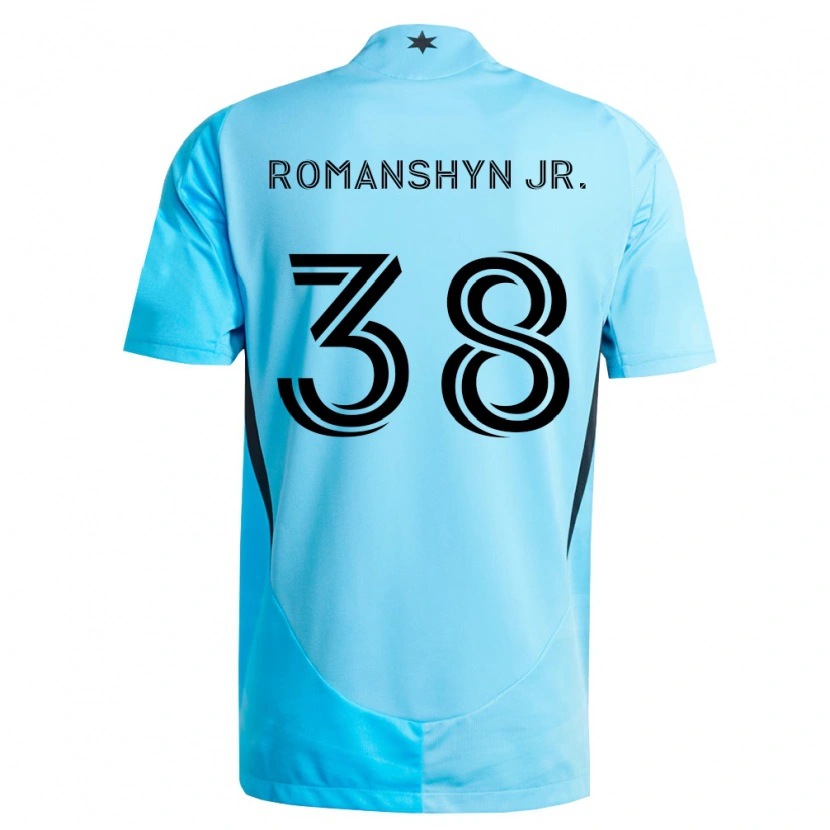 Danxen Kobiety Kage Romanshyn Jr. #38 Jasny Niebieski Czarny Wyjazdowa Koszulka 2026/27 Koszulki Klubowe