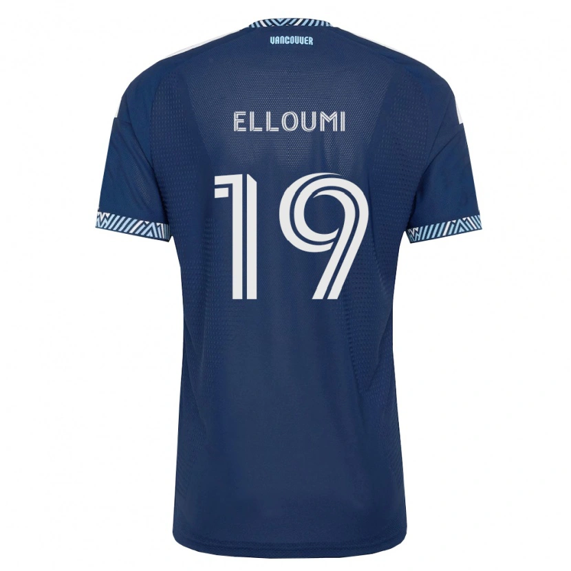 Danxen Kobiety Rayan Elloumi #19 Głęboki Niebieski Biały Wyjazdowa Koszulka 2026/27 Koszulki Klubowe
