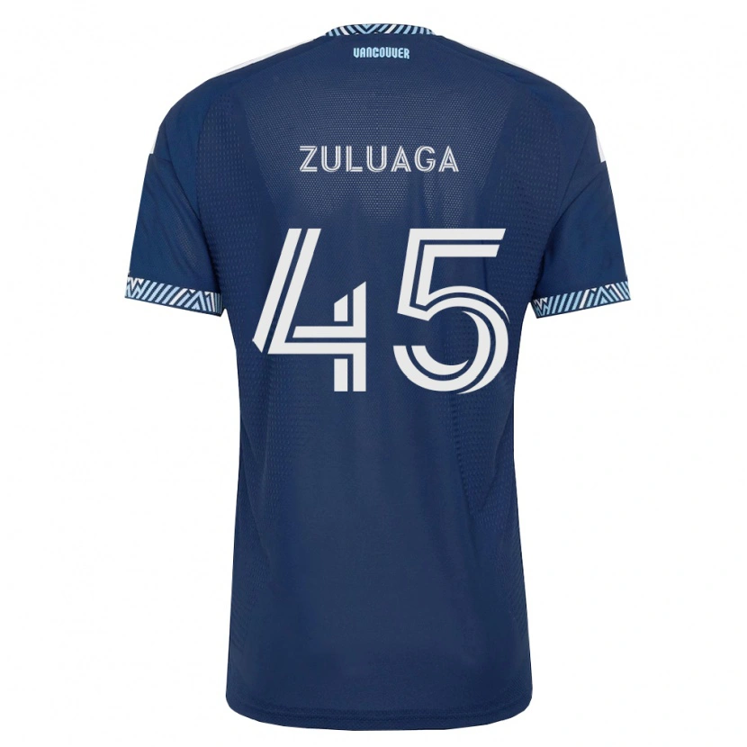 Danxen Kobiety Yeider Zuluaga #45 Głęboki Niebieski Biały Wyjazdowa Koszulka 2026/27 Koszulki Klubowe