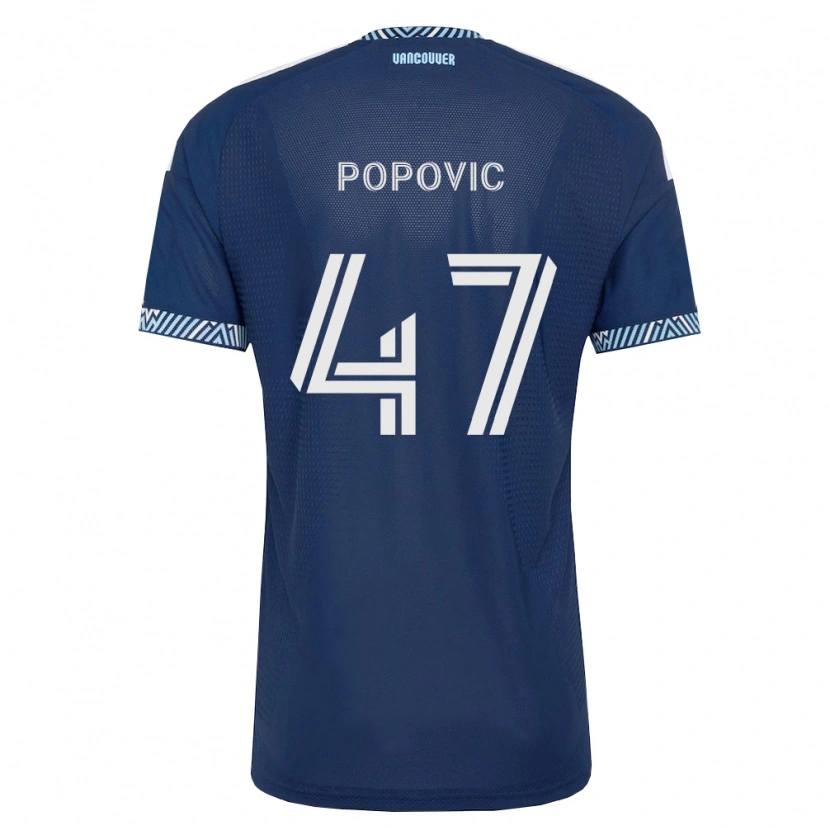 Danxen Kobiety Marko Popović #47 Głęboki Niebieski Biały Wyjazdowa Koszulka 2026/27 Koszulki Klubowe