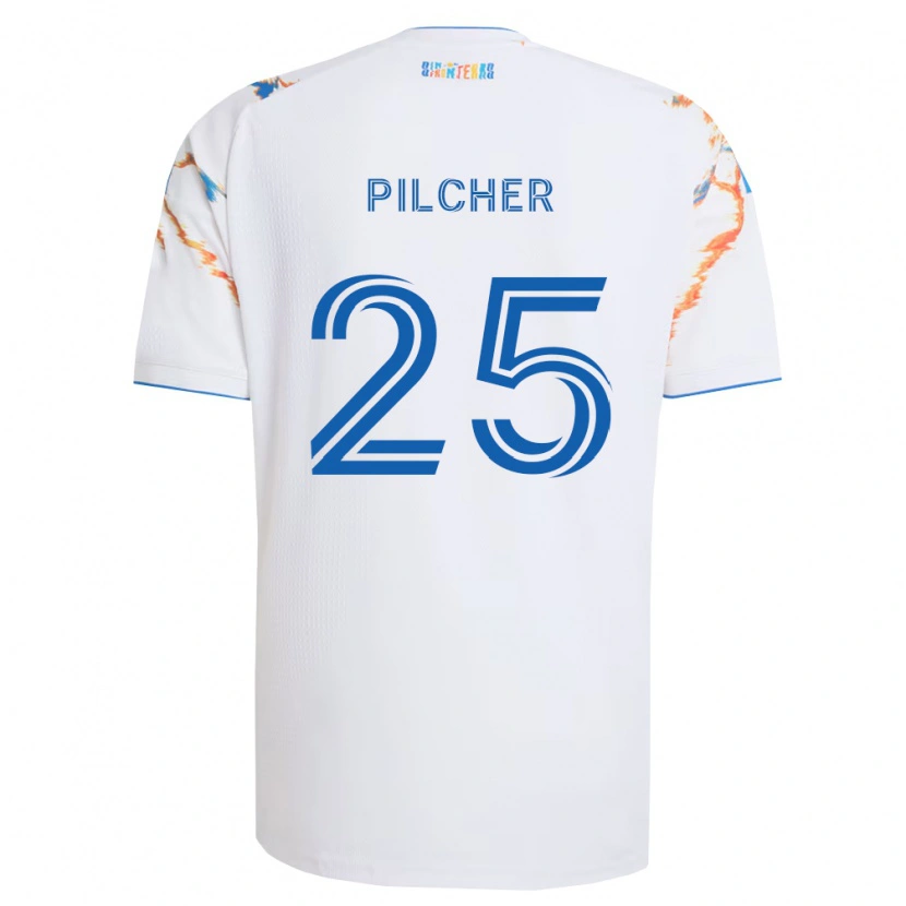 Danxen Kobiety Ian Pilcher #25 Biały Pomarańczowy Niebieski Wyjazdowa Koszulka 2026/27 Koszulki Klubowe