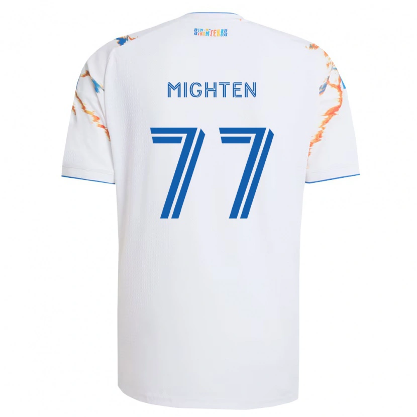Danxen Kobiety Alex Mighten #77 Biały Pomarańczowy Niebieski Wyjazdowa Koszulka 2026/27 Koszulki Klubowe