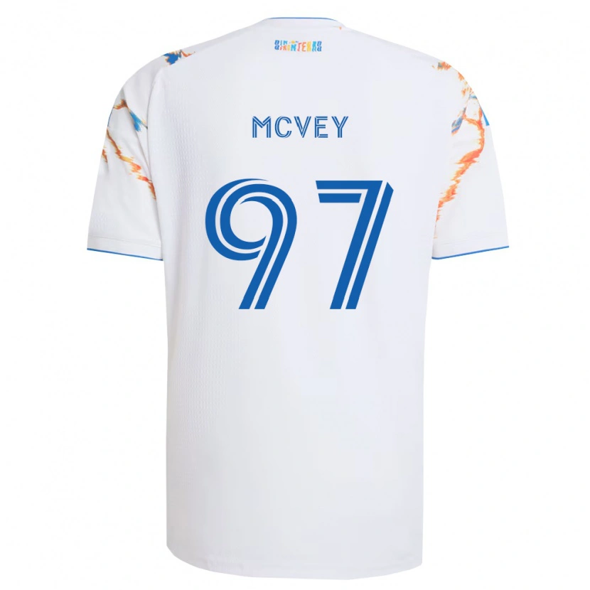 Danxen Kobiety Christopher Mcvey #97 Biały Pomarańczowy Niebieski Wyjazdowa Koszulka 2026/27 Koszulki Klubowe
