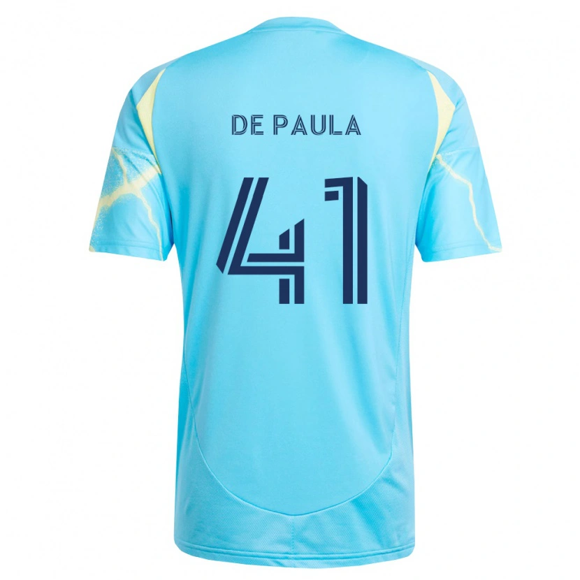 Danxen Kobiety Matheus De Paula #41 Jasny Niebieski Czarny Jasnożółty Wyjazdowa Koszulka 2026/27 Koszulki Klubowe