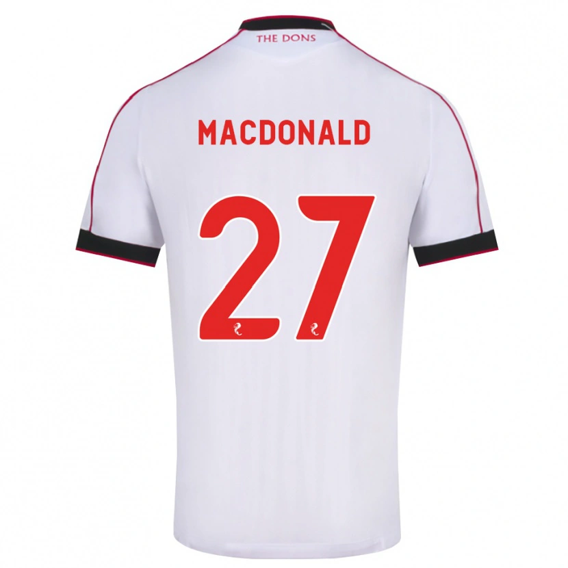 Danxen Kobiety Angus Macdonald #27 Czarny Czerwony Biały Wyjazdowa Koszulka 2026/27 Koszulki Klubowe