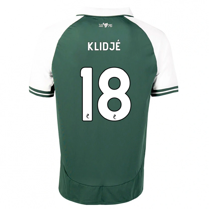 Danxen Dzieci Thibault Klidjé #18 Zielony Morze Biały Domowa Koszulka 2026/27 Koszulki Klubowe