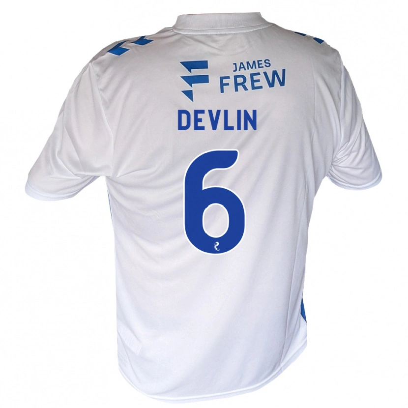 Danxen Dzieci Daniel Devlin #6 Królewski Niebieski Biały Domowa Koszulka 2026/27 Koszulki Klubowe