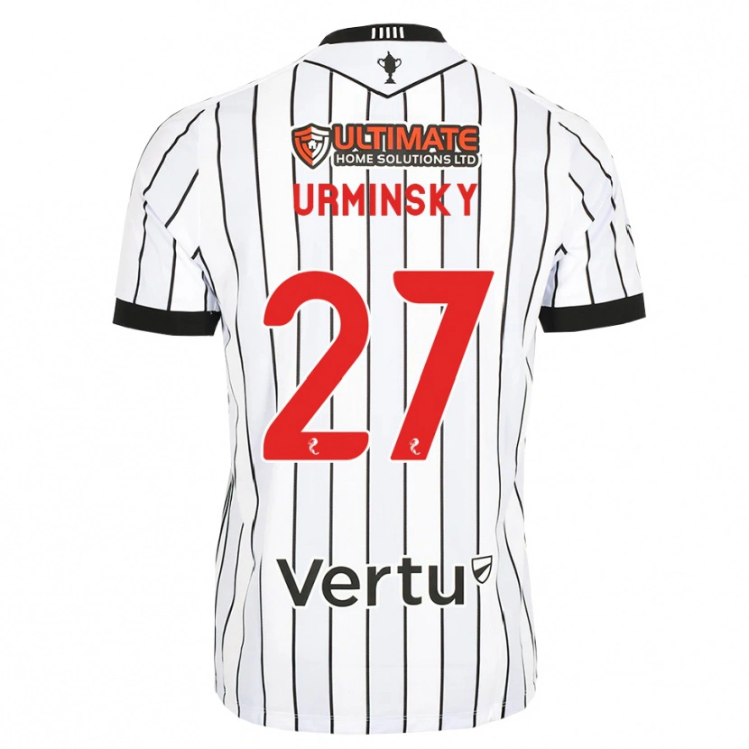Danxen Dzieci Peter Urminsky #27 Biały Czarny Czerwony Domowa Koszulka 2026/27 Koszulki Klubowe