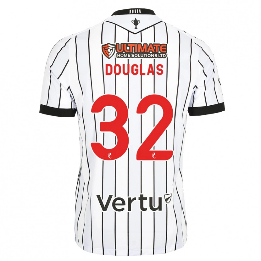 Danxen Dzieci Luke Douglas #32 Biały Czarny Czerwony Domowa Koszulka 2026/27 Koszulki Klubowe