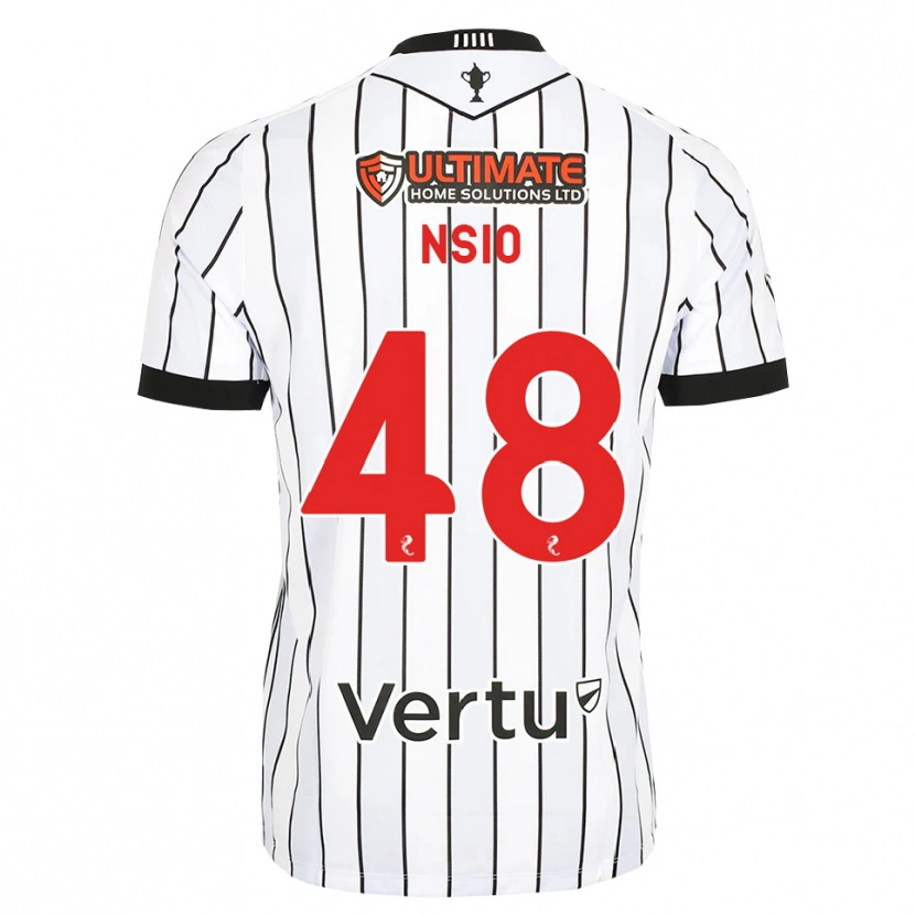 Danxen Dzieci Paul Nsio #48 Biały Czarny Czerwony Domowa Koszulka 2026/27 Koszulki Klubowe