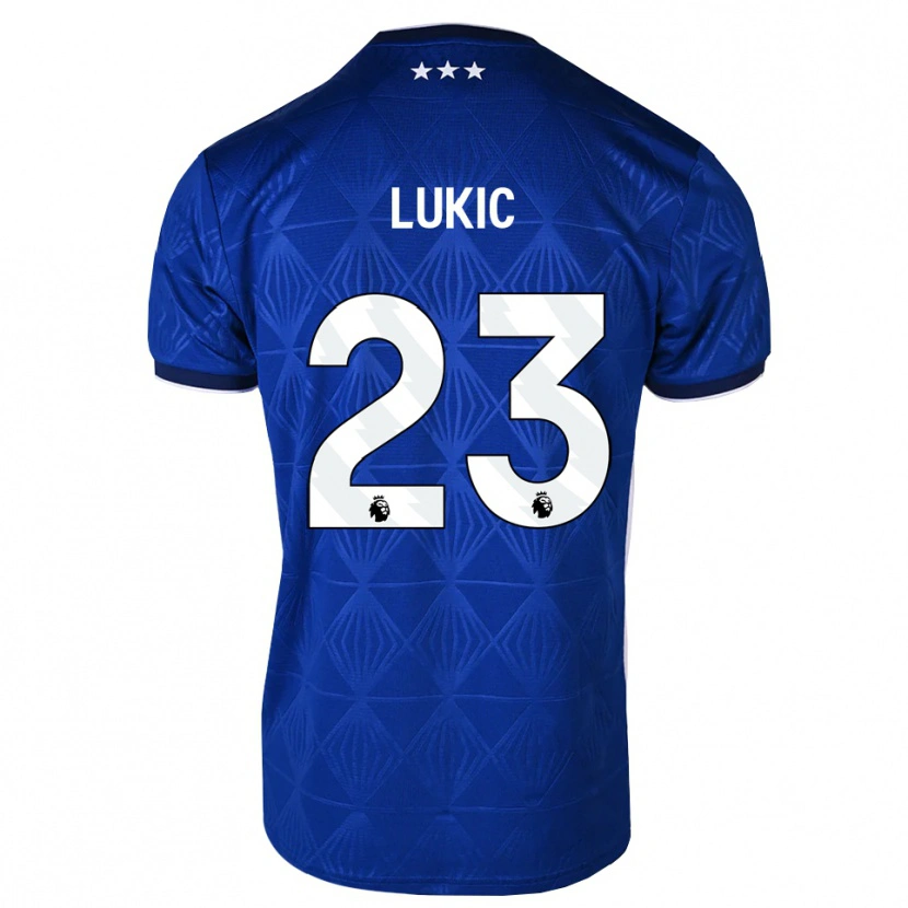 Danxen Dzieci Saša Lukić #23 Średni Niebieski Biały Czerwony Domowa Koszulka 2026/27 Koszulki Klubowe