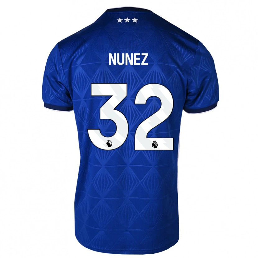 Danxen Dzieci Marcelino Núñez #32 Średni Niebieski Biały Czerwony Domowa Koszulka 2026/27 Koszulki Klubowe