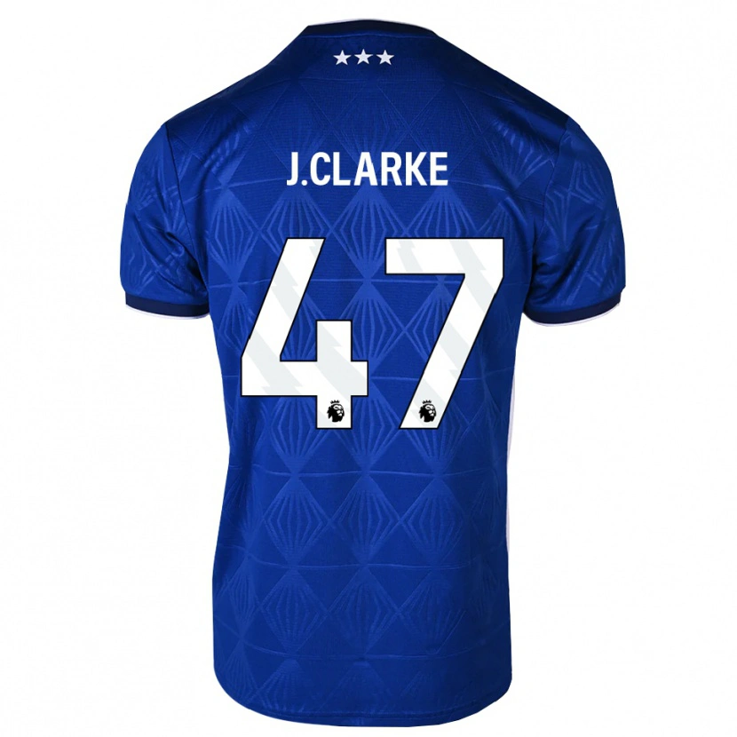 Danxen Dzieci Jack Clarke #47 Średni Niebieski Biały Czerwony Domowa Koszulka 2026/27 Koszulki Klubowe
