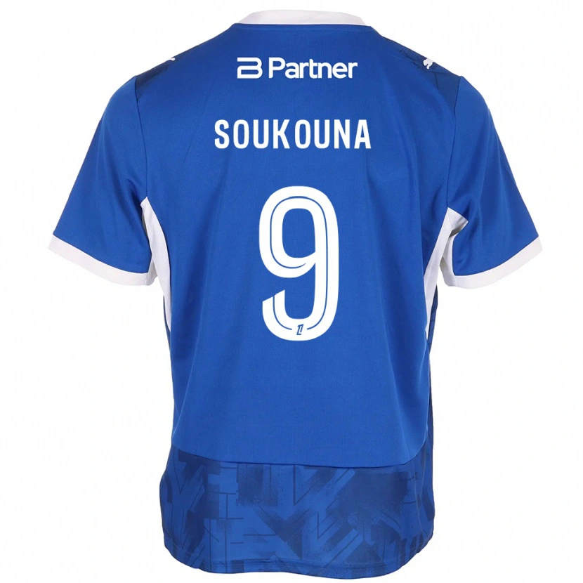 Danxen Dzieci Idrissa Soukouna #9 Średni Niebieski Biały Domowa Koszulka 2026/27 Koszulki Klubowe