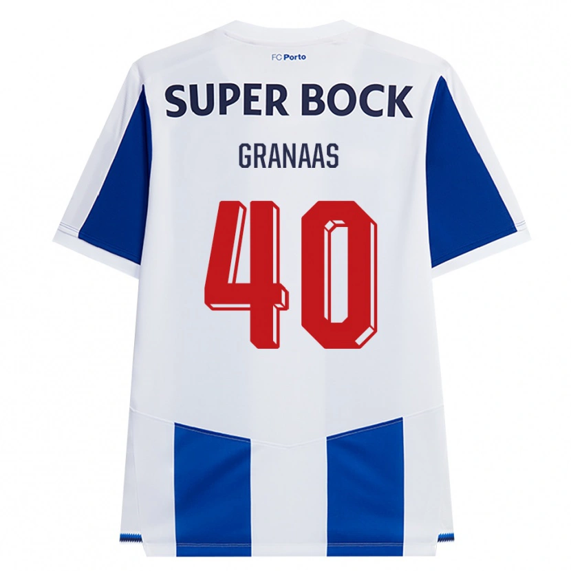 Danxen Dzieci Eirik Granaas #40 Niebieski Biały Czerwony Domowa Koszulka 2026/27 Koszulki Klubowe