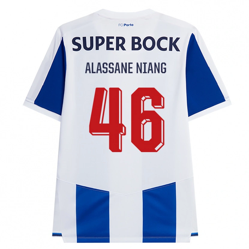 Danxen Dzieci Mame Alassane Niang #46 Niebieski Biały Czerwony Domowa Koszulka 2026/27 Koszulki Klubowe