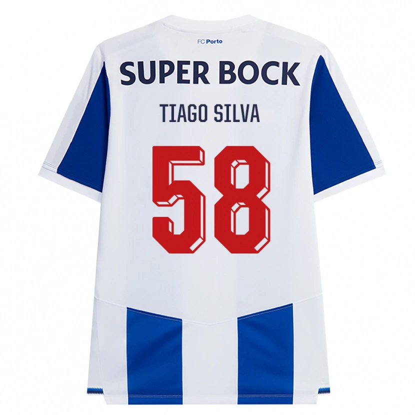 Danxen Dzieci Tiago Silva #58 Niebieski Biały Czerwony Domowa Koszulka 2026/27 Koszulki Klubowe