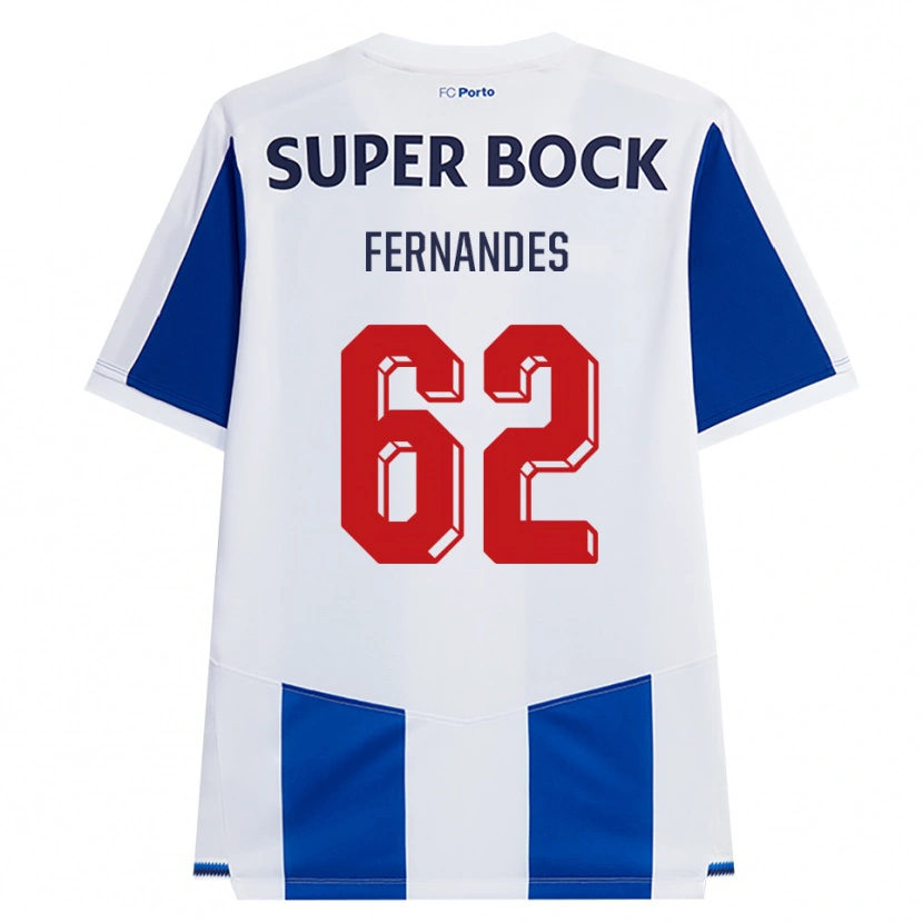 Danxen Dzieci Rodrigo Fernandes #62 Niebieski Biały Czerwony Domowa Koszulka 2026/27 Koszulki Klubowe