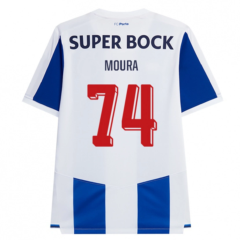 Danxen Dzieci Francisco Moura #74 Niebieski Biały Czerwony Domowa Koszulka 2026/27 Koszulki Klubowe