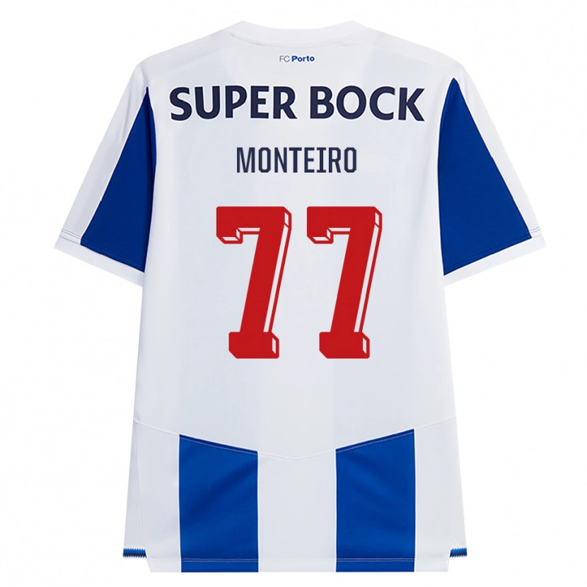 Danxen Dzieci Rui Monteiro #77 Niebieski Biały Czerwony Domowa Koszulka 2026/27 Koszulki Klubowe