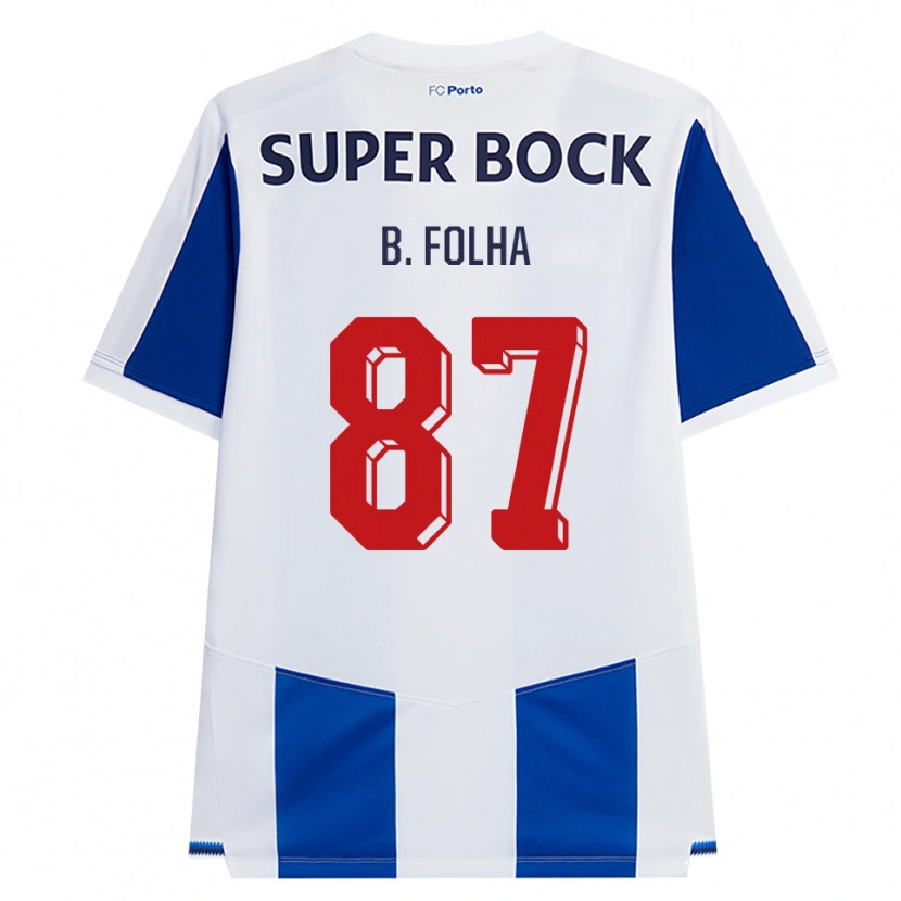 Danxen Dzieci Bernardo Folha #87 Niebieski Biały Czerwony Domowa Koszulka 2026/27 Koszulki Klubowe