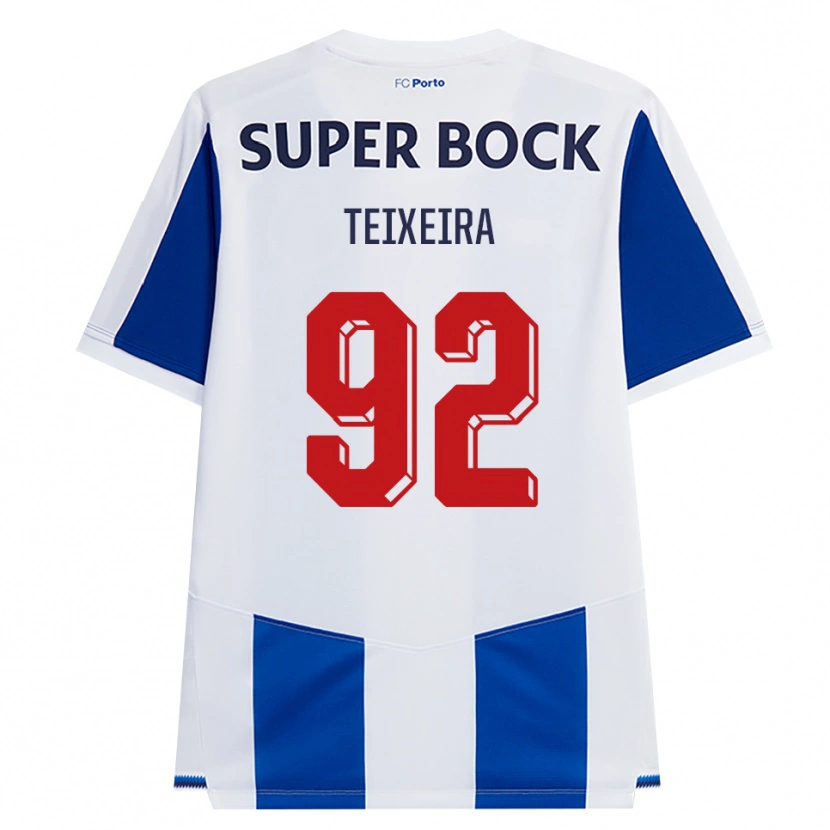 Danxen Dzieci João Teixeira #92 Niebieski Biały Czerwony Domowa Koszulka 2026/27 Koszulki Klubowe