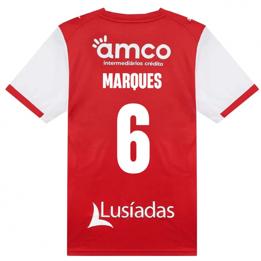 Danxen Dzieci Rodrigo Marques #6 Biały Czerwony Czarny Domowa Koszulka 2026/27 Koszulki Klubowe