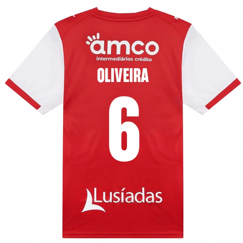 Danxen Dzieci Afonso Oliveira #6 Biały Czerwony Czarny Domowa Koszulka 2026/27 Koszulki Klubowe