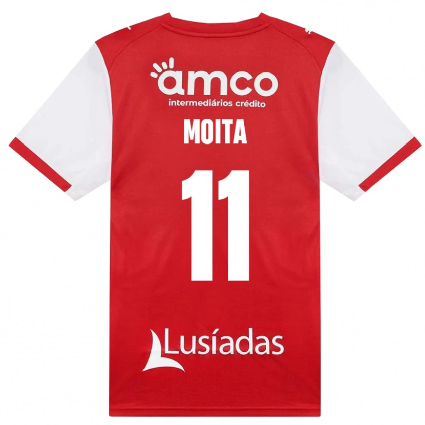 Danxen Dzieci Carlos Moita #11 Biały Czerwony Czarny Domowa Koszulka 2026/27 Koszulki Klubowe