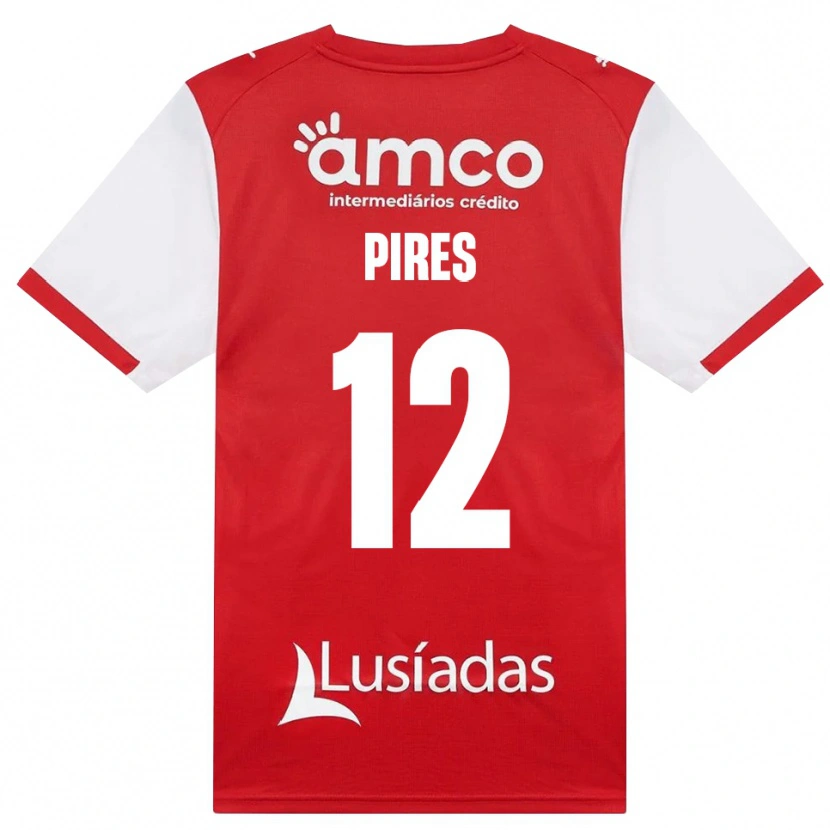 Danxen Dzieci Hugo Pires #12 Biały Czerwony Czarny Domowa Koszulka 2026/27 Koszulki Klubowe