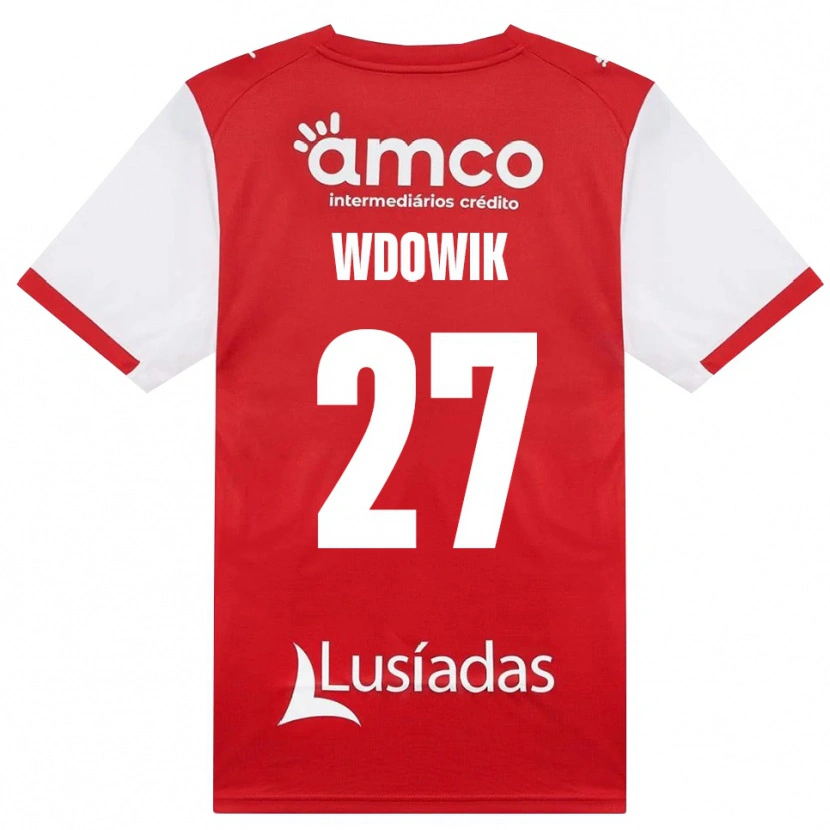 Danxen Dzieci Bartlomiej Wdowik #27 Biały Czerwony Czarny Domowa Koszulka 2026/27 Koszulki Klubowe