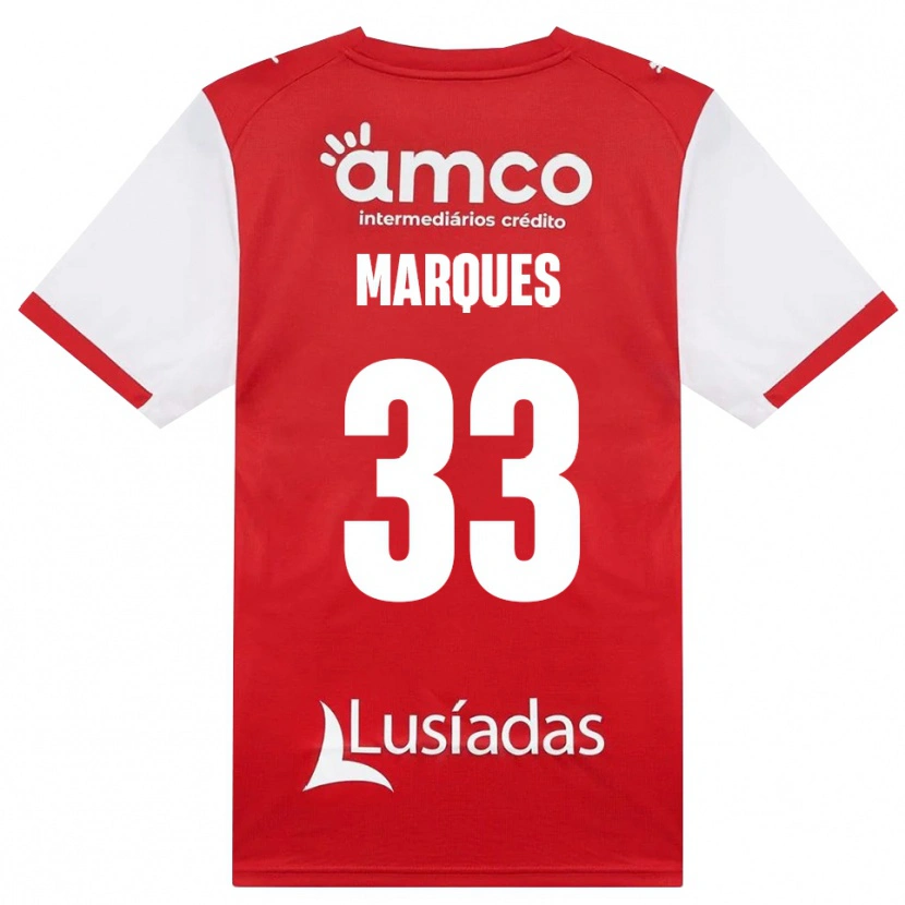 Danxen Dzieci João Marques #33 Biały Czerwony Czarny Domowa Koszulka 2026/27 Koszulki Klubowe