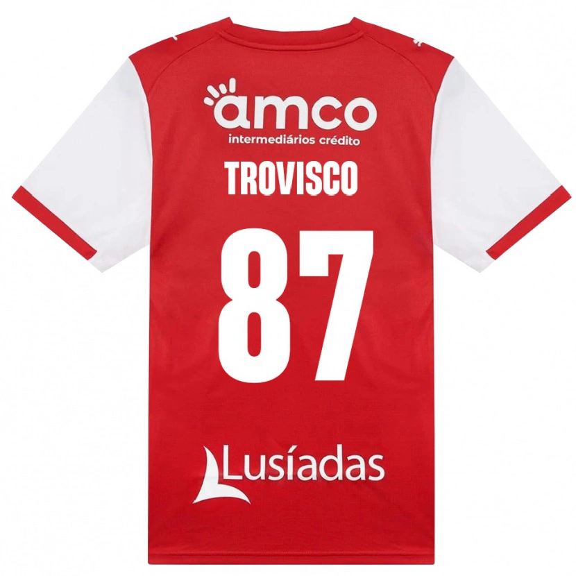 Danxen Dzieci João Trovisco #87 Biały Czerwony Czarny Domowa Koszulka 2026/27 Koszulki Klubowe