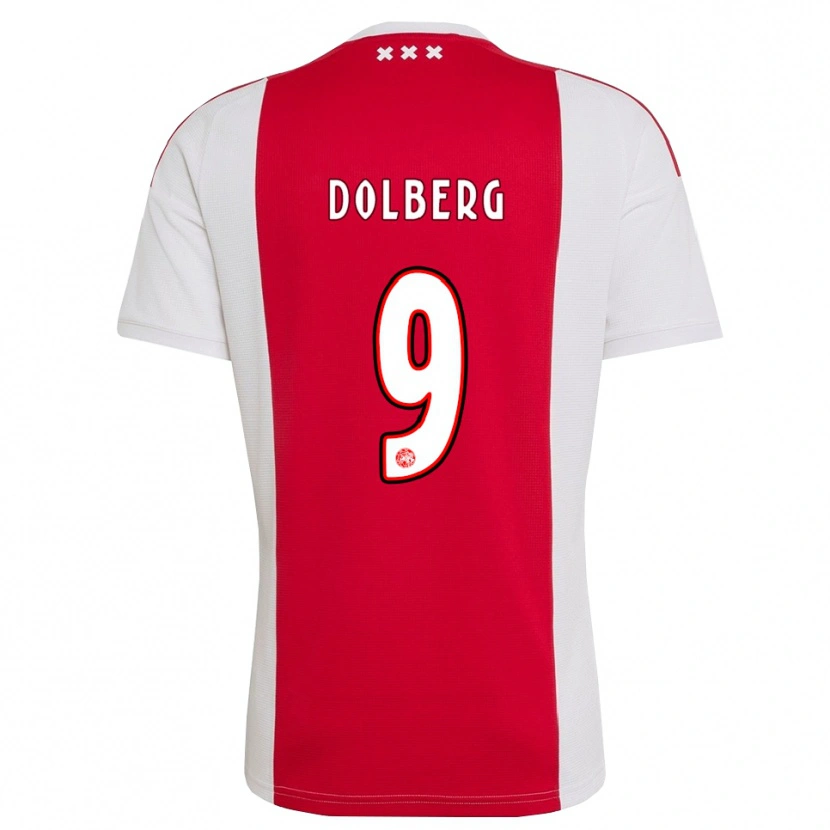 Danxen Dzieci Kasper Dolberg #9 Czerwony Biały Żółty Domowa Koszulka 2026/27 Koszulki Klubowe