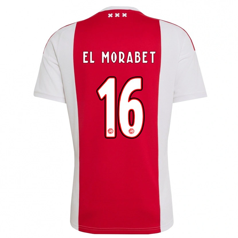 Danxen Dzieci Younes El Morabet #16 Czerwony Biały Żółty Domowa Koszulka 2026/27 Koszulki Klubowe