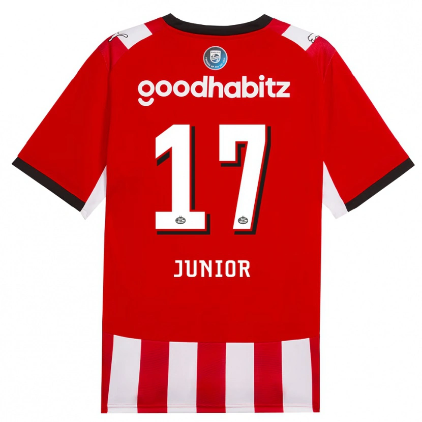 Danxen Dzieci Mauro Júnior #17 Czerwony Biały Czarny Domowa Koszulka 2026/27 Koszulki Klubowe