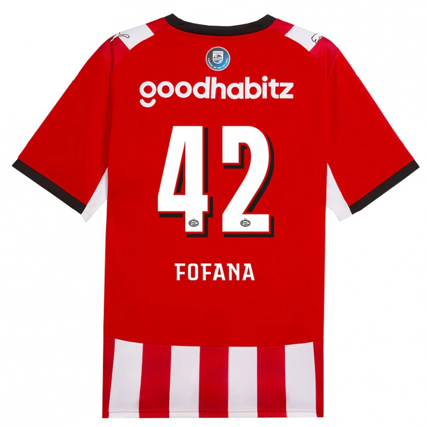 Danxen Dzieci Fode Fofana #42 Czerwony Biały Czarny Domowa Koszulka 2026/27 Koszulki Klubowe